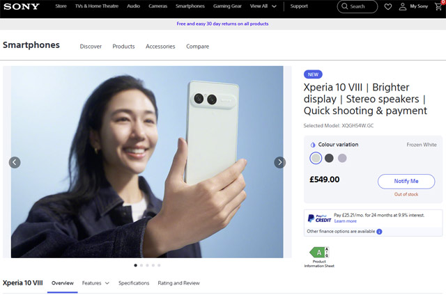 Xperia 10 VIII может подорожать в Японии почти до 110 000 иен: на зарубежных рынках цена выросла на 45%