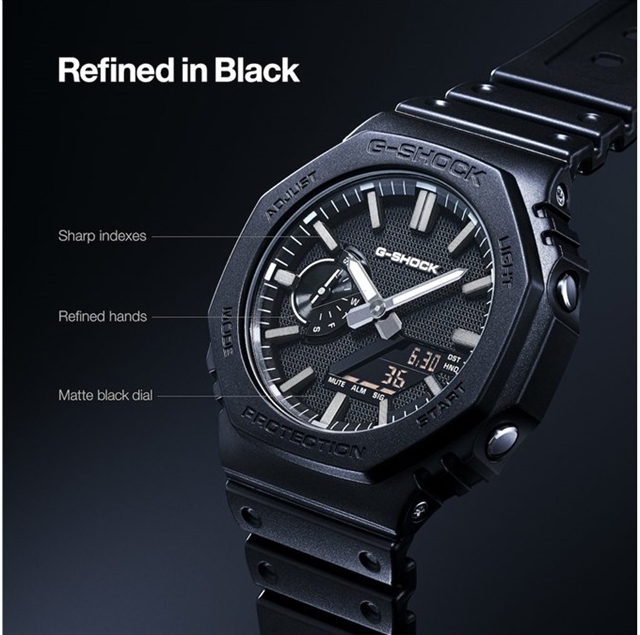 Casio выпустила G-SHOCK 2100 LUXE BLACK с матовым циферблатом и черным корпусом