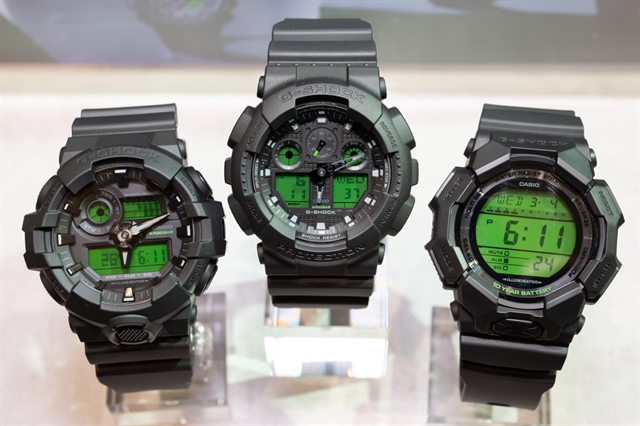 Casio выпустила пять G-SHOCK BLACK AND ELECTRO GREEN с зелеными дисплеями