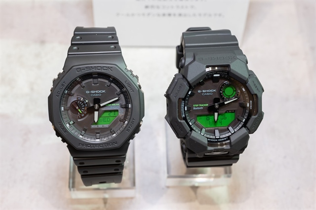 Casio выпустила пять G-SHOCK BLACK AND ELECTRO GREEN с зелеными дисплеями