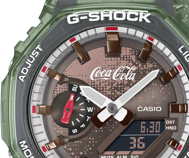 Casio G-SHOCK GA-2100CC-3AJR отметил 140-летие Coca-Cola прозрачным зеленым корпусом