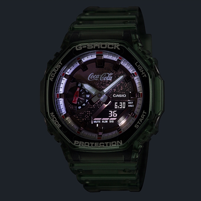 Casio G-SHOCK GA-2100CC-3AJR отметил 140-летие Coca-Cola прозрачным зеленым корпусом