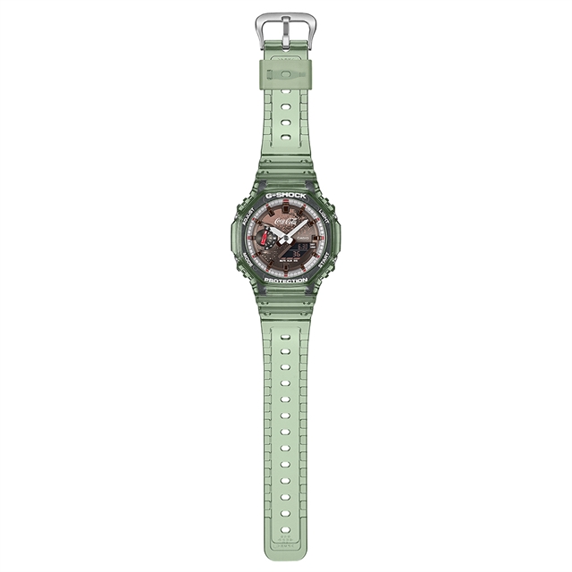 Casio G-SHOCK GA-2100CC-3AJR отметил 140-летие Coca-Cola прозрачным зеленым корпусом