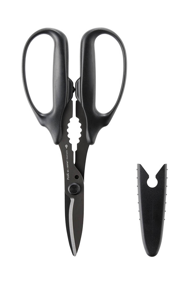 Plus выпустила моющиеся ножницы Fitcut Curve Universal Titanium для картона, проволоки и металла