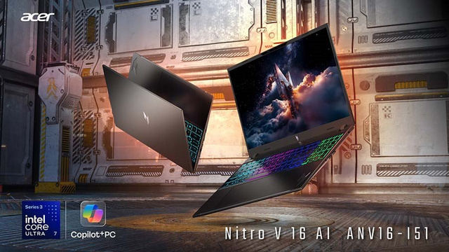 Acer выпустила три ноутбука Nitro V 16 AI с видеокартами GeForce RTX 50