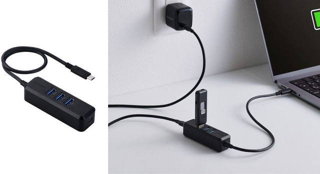 Elecom выпустила магнитный USB-C хаб U3HC-T040PBK для рабочего места