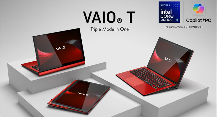 VAIO представила 13,3-дюймовый трансформер VAIO T с механизмом Multi-Flip и процессорами Intel Core Ultra Series 3